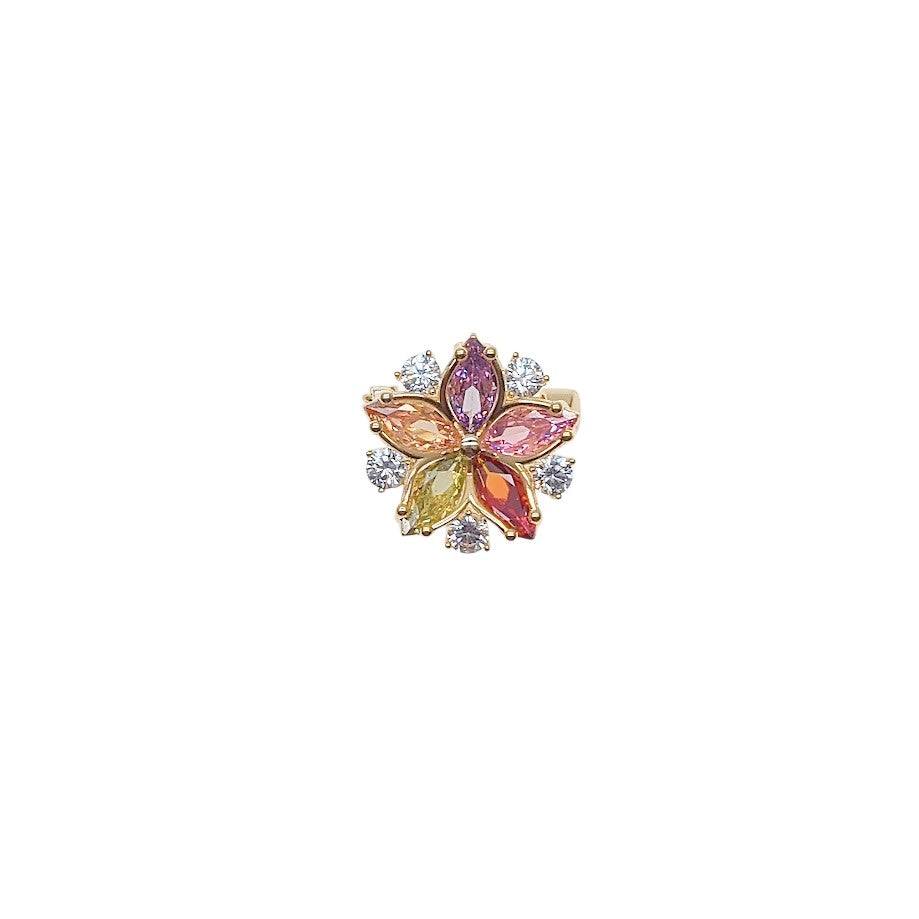 Flower Cubic Zirconia Brooch