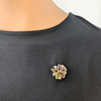 Flower Cubic Zirconia Brooch
