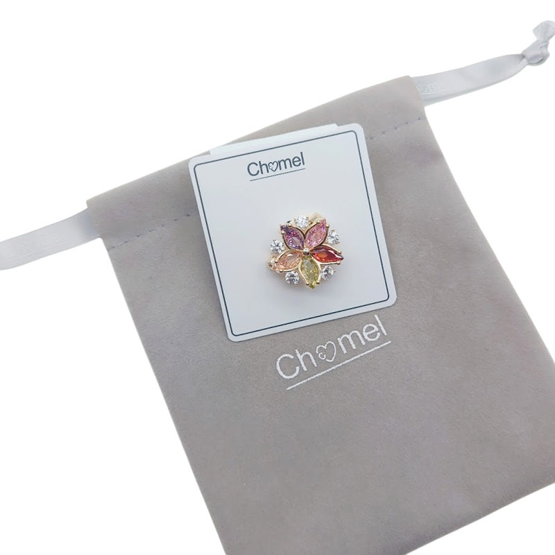 Flower Cubic Zirconia Brooch