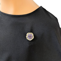 Flower Cubic Zirconia Brooch