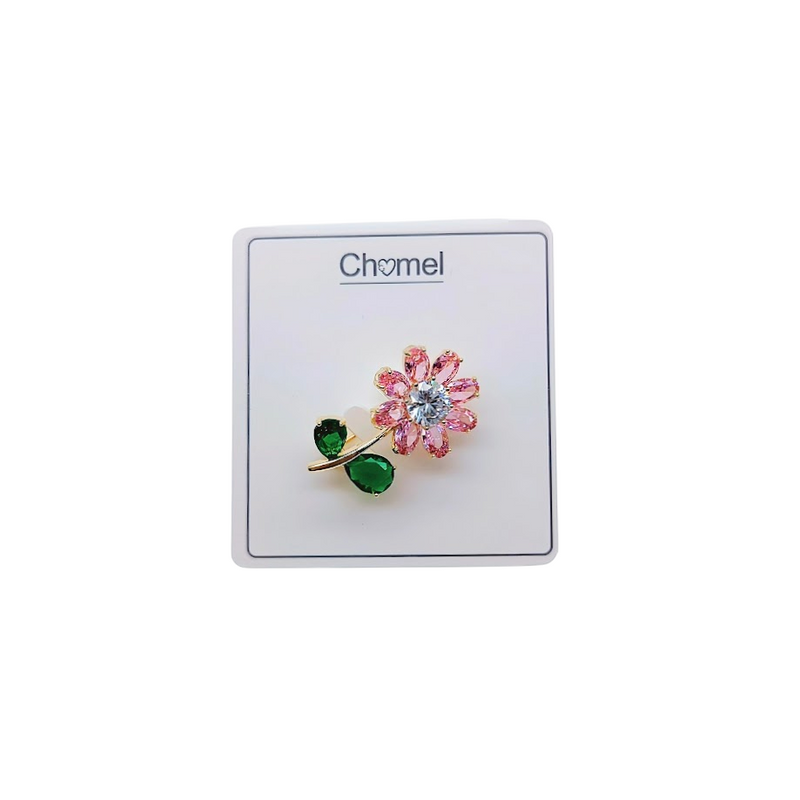 Flower Cubic Zirconia Brooch