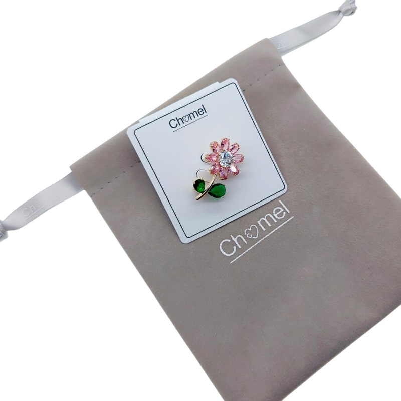 Flower Cubic Zirconia Brooch