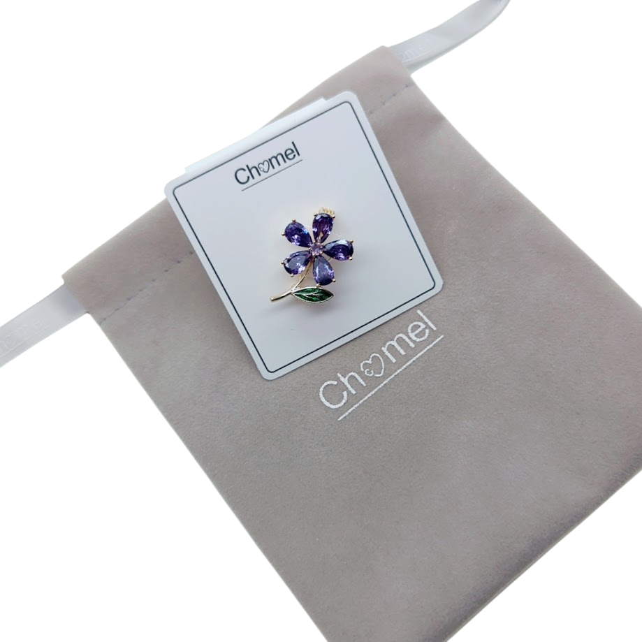 Flower Cubic Zirconia Brooch