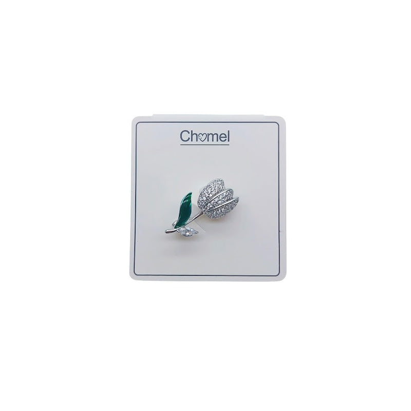 Tulip Flower Cubic Zirconia Brooch - CHOMEL
