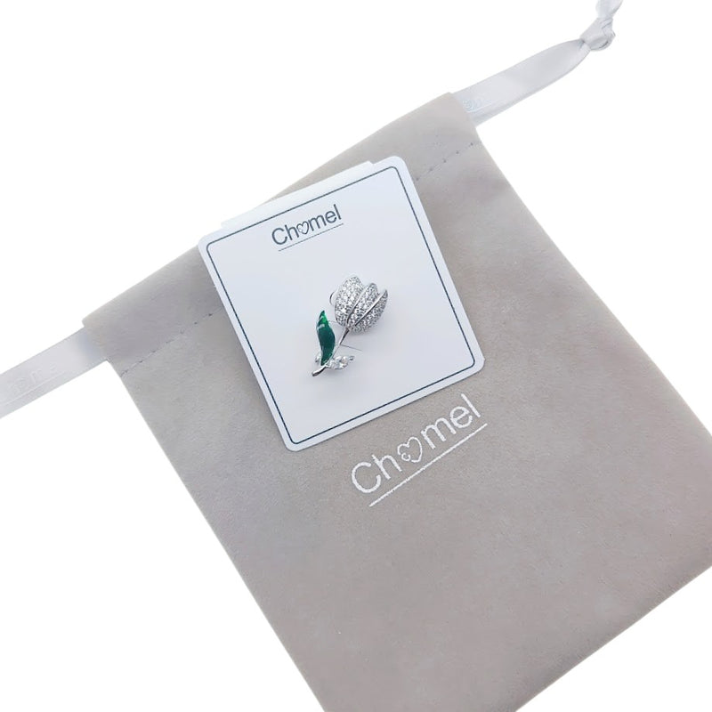 Tulip Flower Cubic Zirconia Brooch - CHOMEL