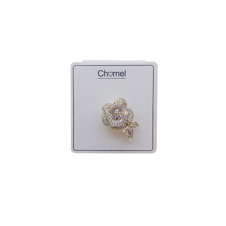 Flower Cubic Zirconia Brooch