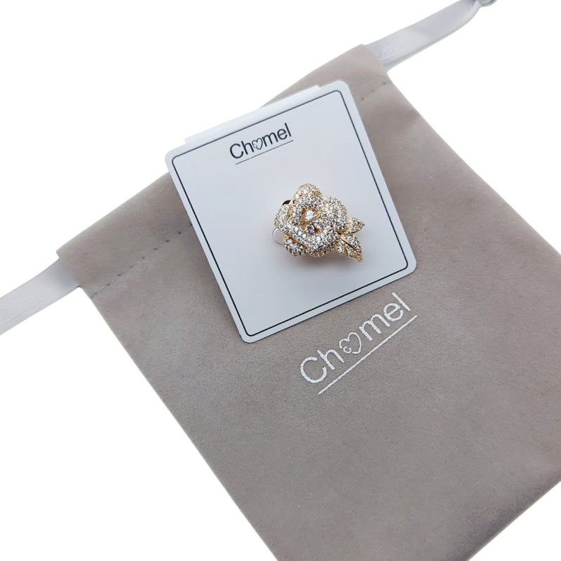 Flower Cubic Zirconia Brooch
