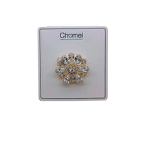 Flower Cubic Zirconia Brooch - CHOMEL