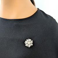 Flower Cubic Zirconia Brooch - CHOMEL