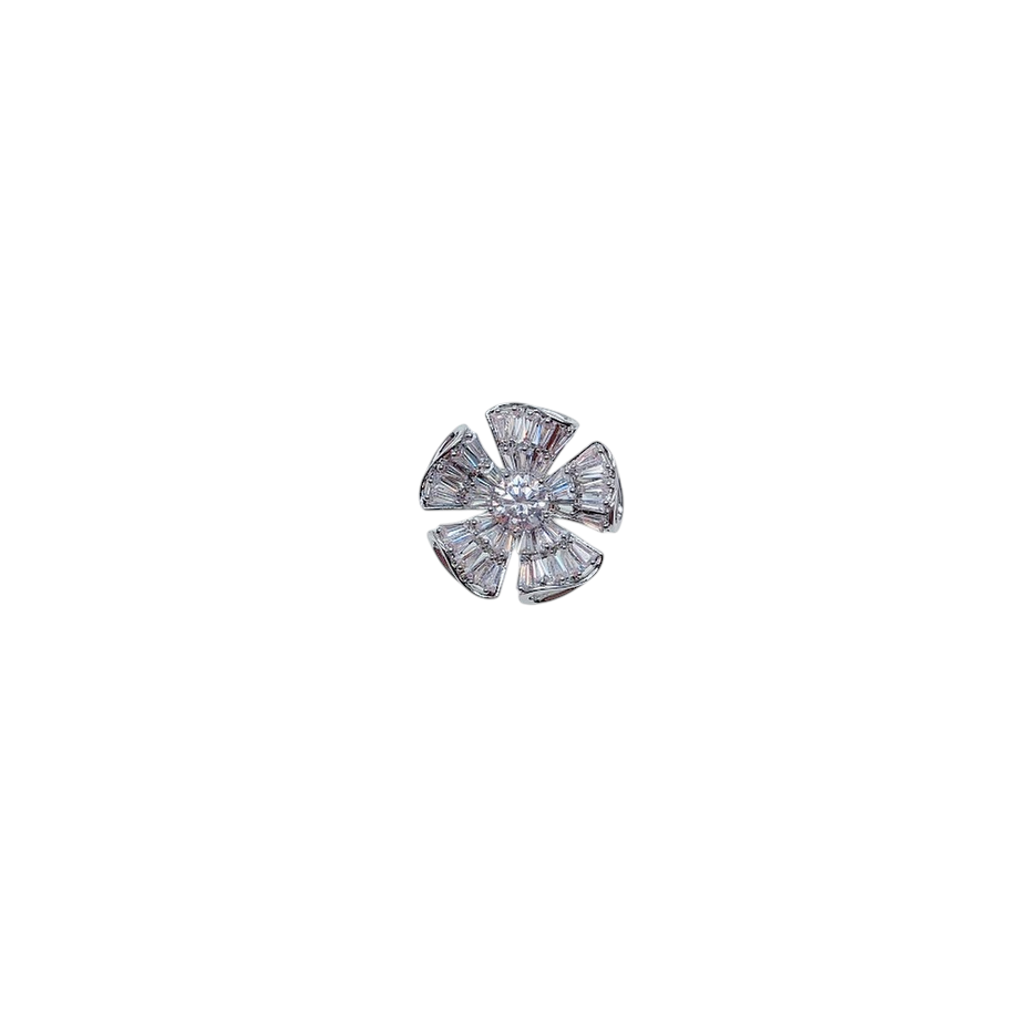 Flower Cubic Zirconia Brooch - CHOMEL