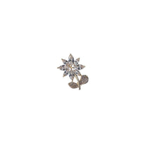 Flower cubic zirconia brooch with gold plated finish and elegant floral design