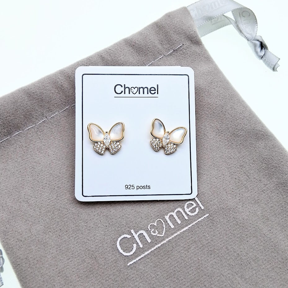 Butterfly Mother of Pearl Earrings - CHOMEL