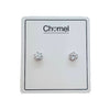 7mm Cubic Zirconia Solitaire Stud Earring - CHOMEL
