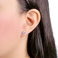 7mm Cubic Zirconia Solitaire Stud Earring - CHOMEL