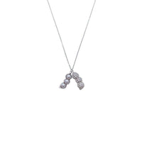 Peanut Cubic Zirconia Necklace with simulated pearl and rhodium plating
