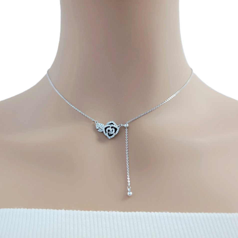 Flower Cubic Zirconia Necklace - CHOMEL