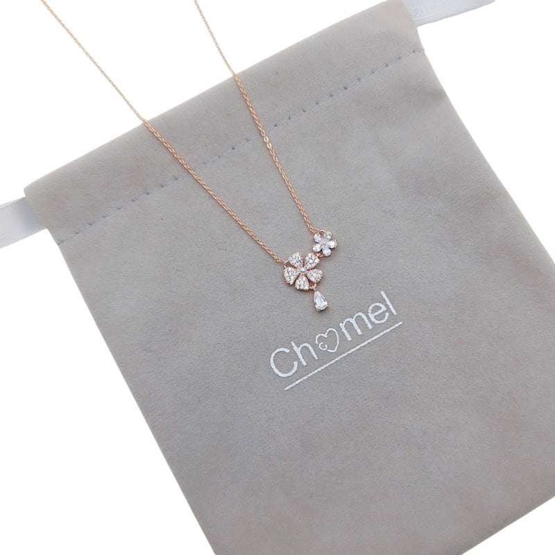 Flower Cubic Zirconia Necklace - CHOMEL