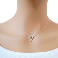 Moon and Star Cubic Zirconia Necklace