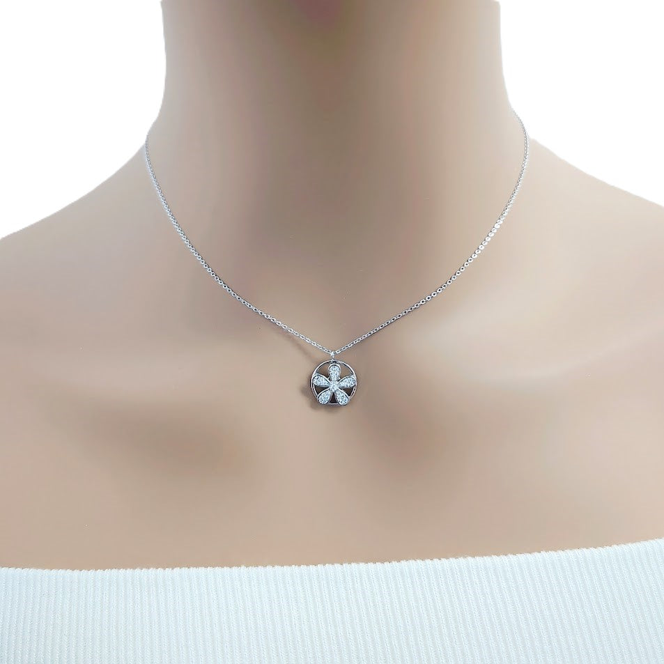Flower Cubic Zirconia Pendant - CHOMEL