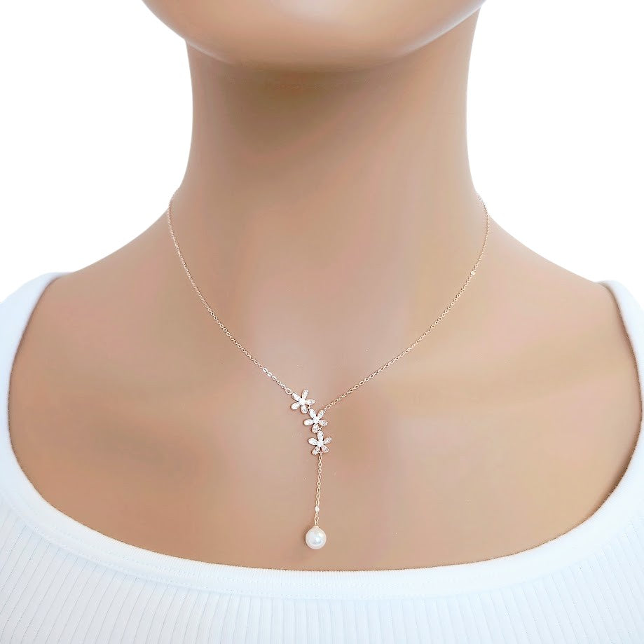 Flower Cubic Zirconia Necklace