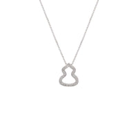 Hulu cubic zirconia pendant necklace with rhodium plated finish on a delicate chain