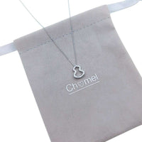 Hulu cubic zirconia pendant necklace with rhodium plated finish and delicate chain