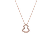 Hulu cubic zirconia pendant necklace with rosegold plating on a delicate chain