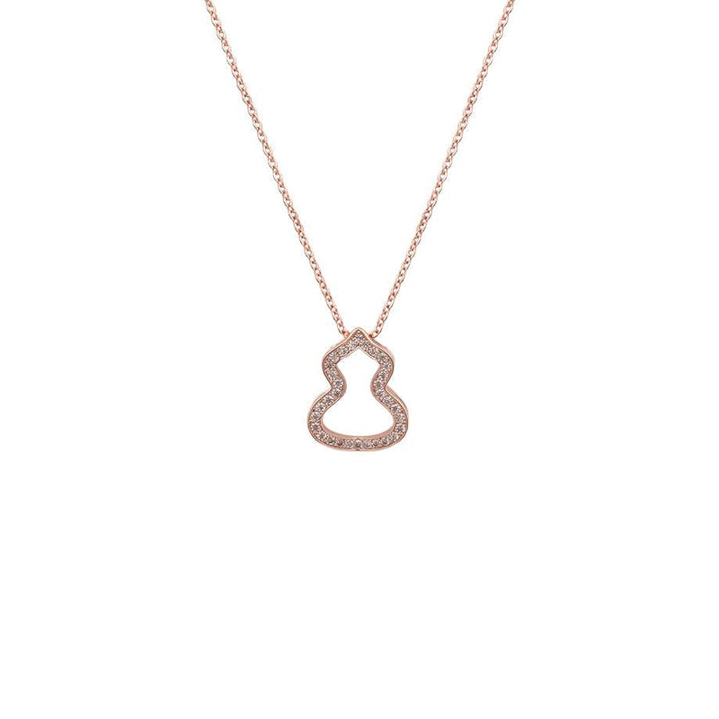 Hulu cubic zirconia pendant necklace with rosegold plating on a delicate chain