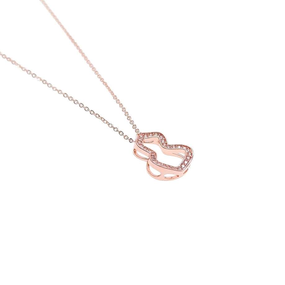 Hulu cubic zirconia pendant necklace with rosegold plating and spring clasp