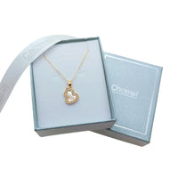 Gold-tone Dream Catcher Cubic Zirconia Necklace with a delicate chain and heart-shaped openwork pendant edged in sparkling stones.
