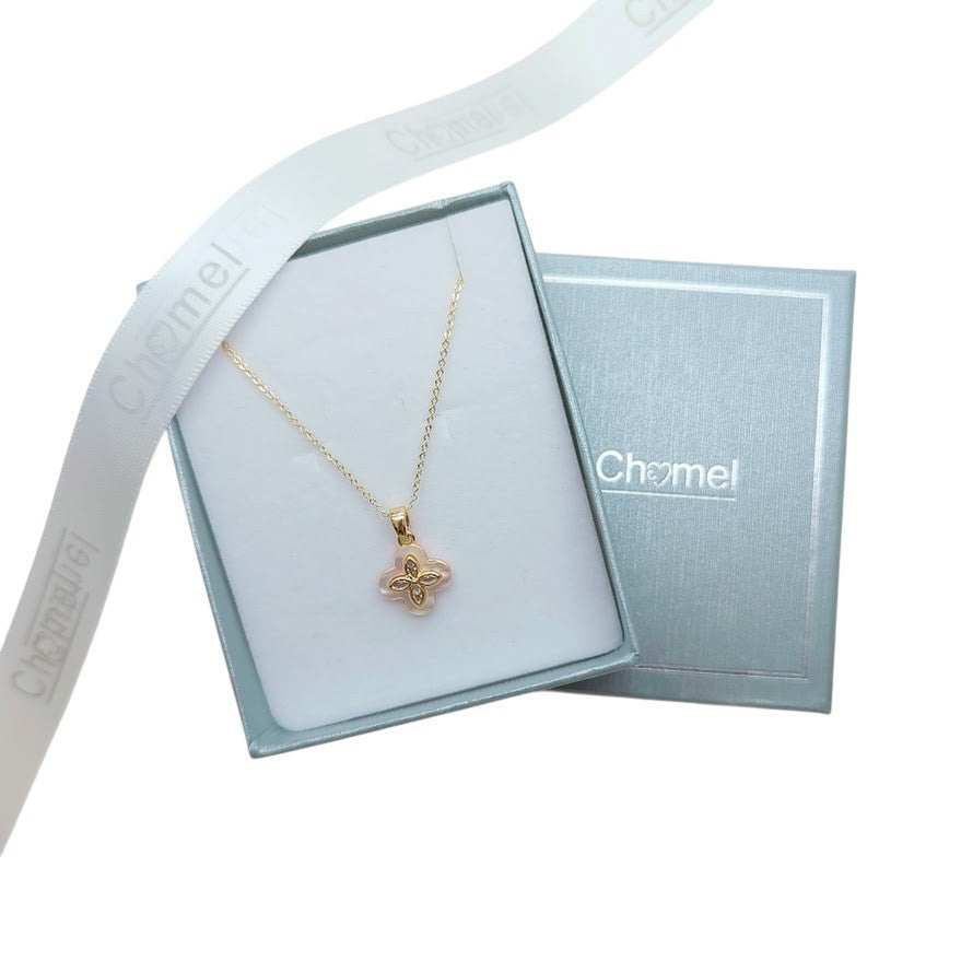 Clover Cubic Zirconia & Mother of Pearl Necklace