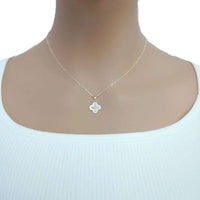 Clover Cubic Zirconia & Mother of Pearl Necklace