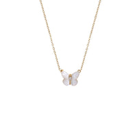 Butterfly mother of pearl necklace with gold-plated chain and delicate iridescent pendant