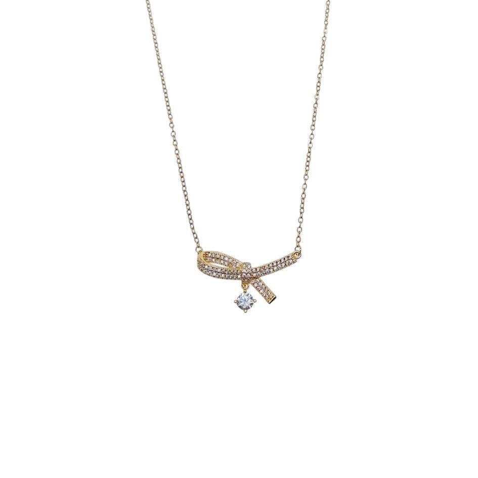 Ribbon Cubic Zirconia Necklace