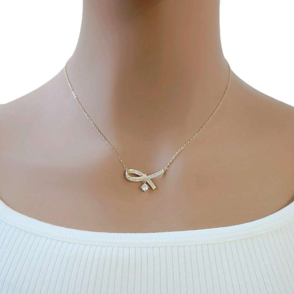 Ribbon Cubic Zirconia Necklace