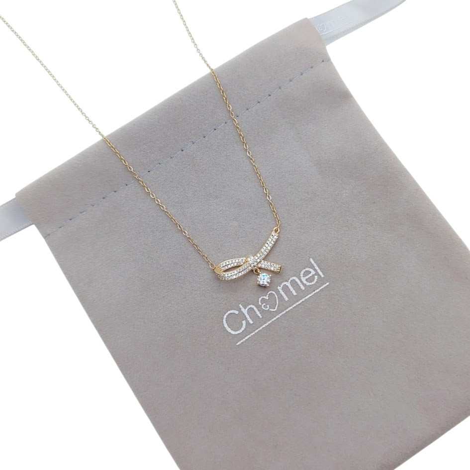 Ribbon Cubic Zirconia Necklace