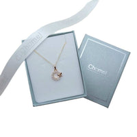 Gold plated butterfly cubic zirconia pendant necklace with adjustable chain