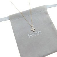 互扣环方晶锆石项链