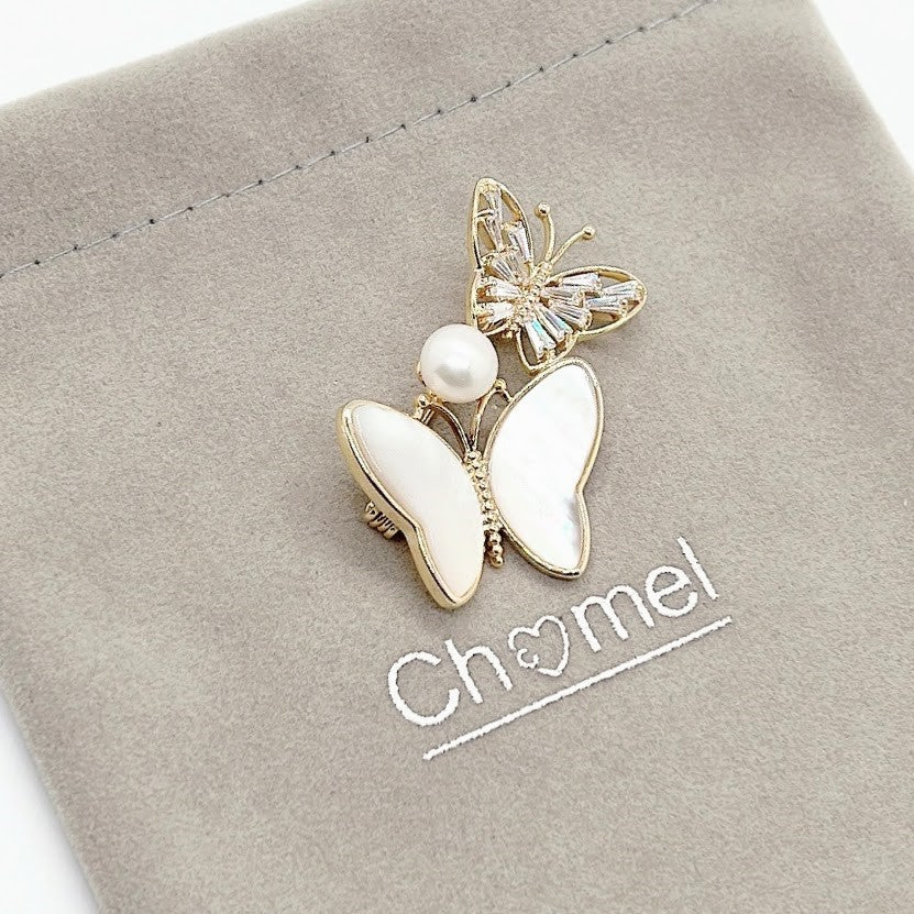Butterfly Freshwater Pearl Brooch