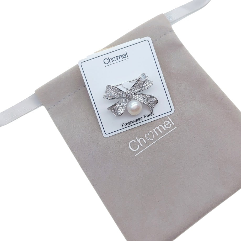 Ribbon Freshwater Pearl Brooch - CHOMEL