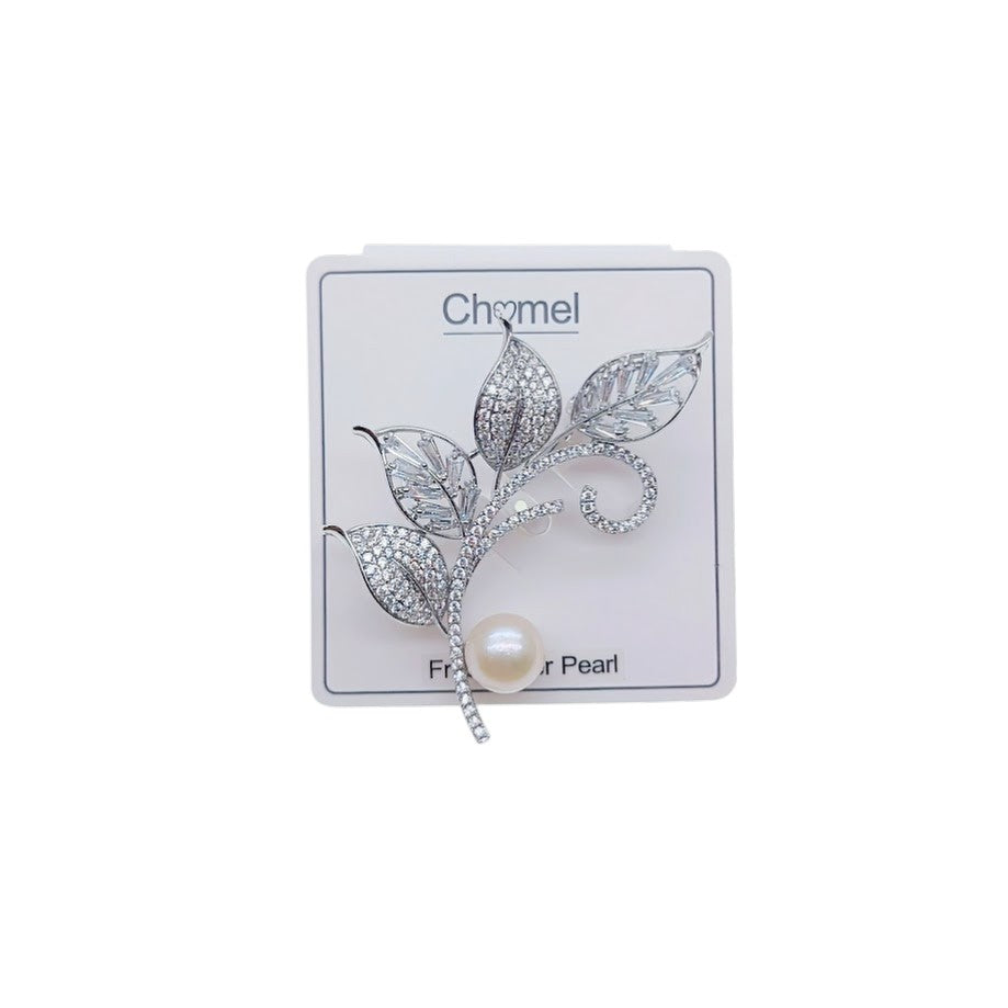 Leaf Freshwater Pearl Brooch - CHOMEL