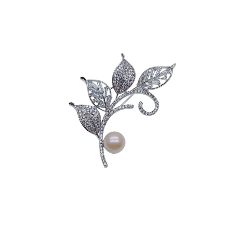 Leaf Freshwater Pearl Brooch - CHOMEL