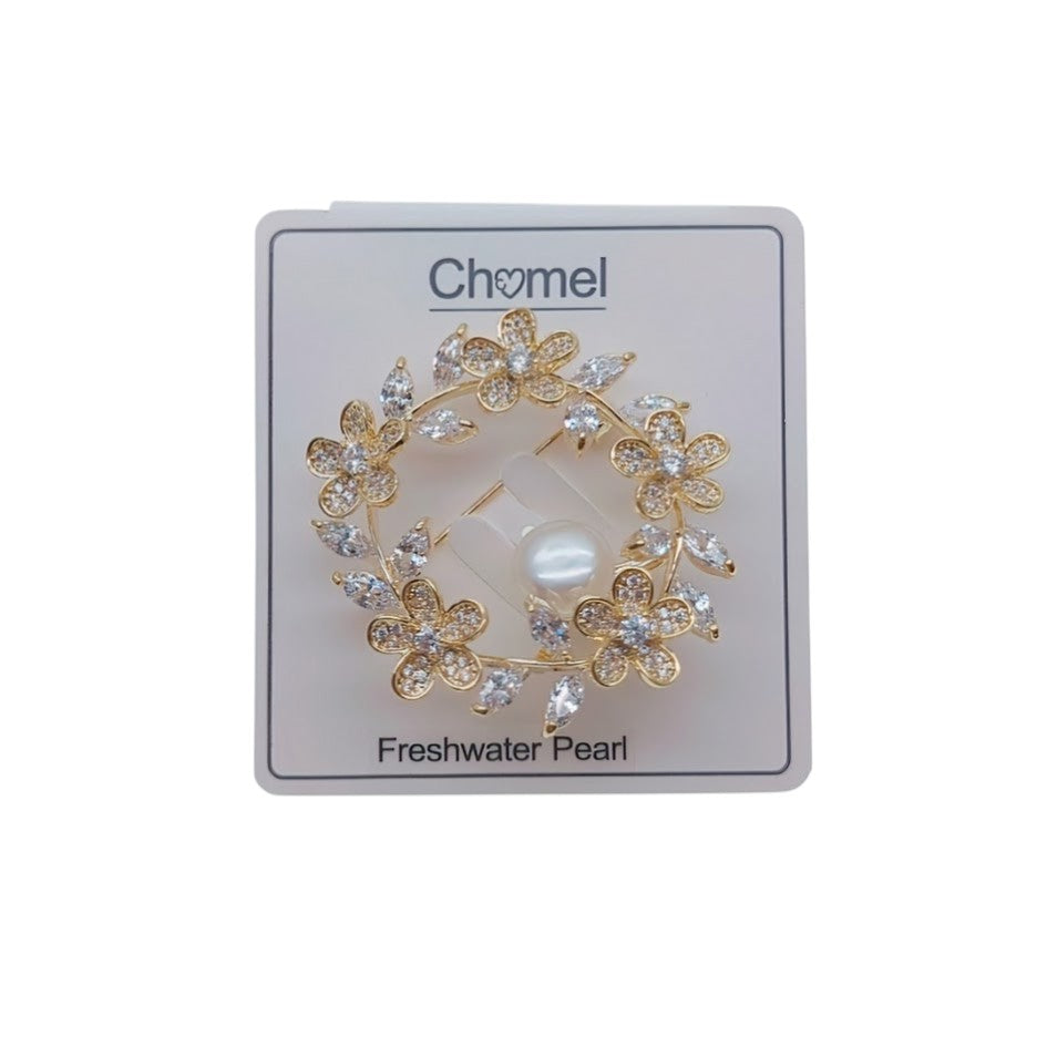 Flower Freshwater Pearl Brooch - CHOMEL