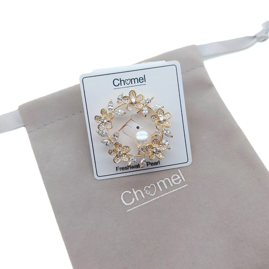 Flower Freshwater Pearl Brooch - CHOMEL