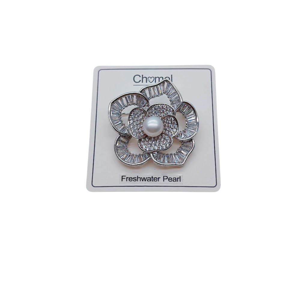 Flower Freshwater Pearl Brooch - CHOMEL