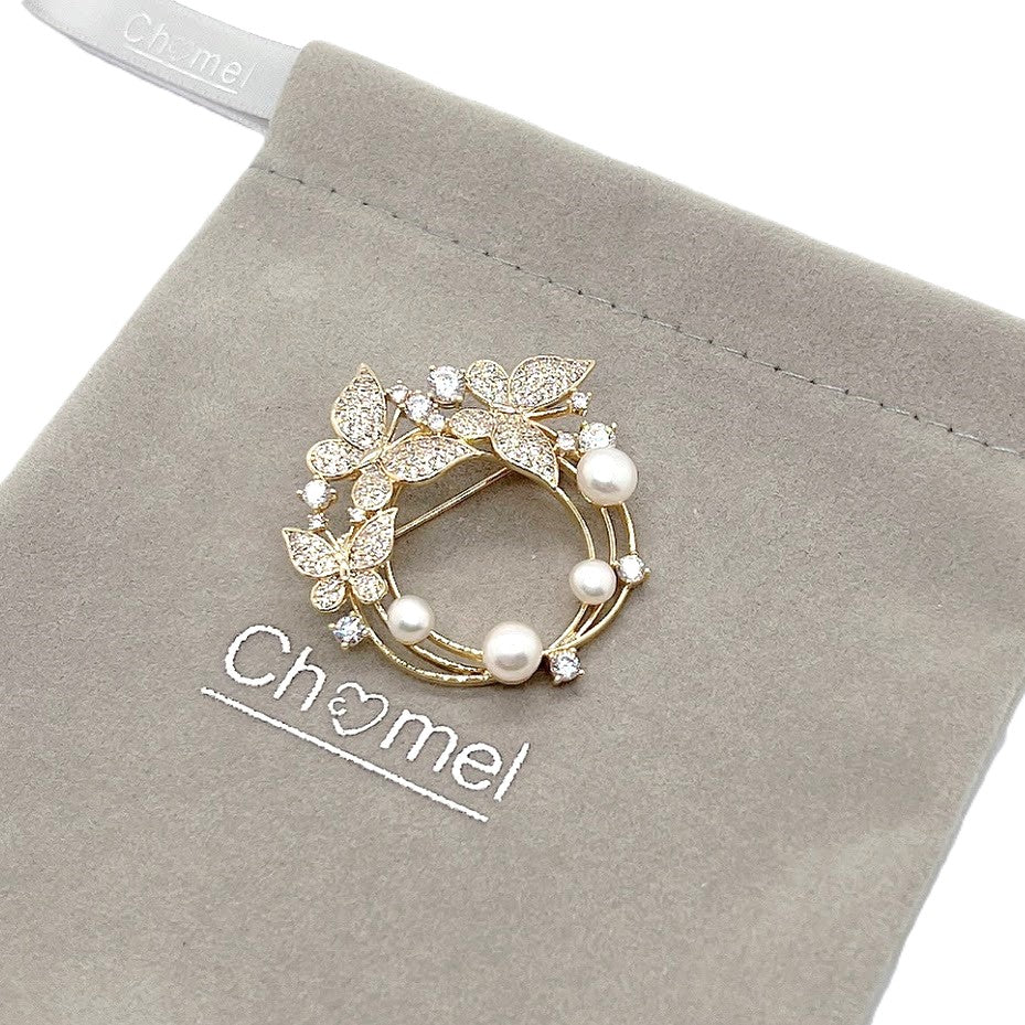 Butterfly Freshwater Pearl Brooch