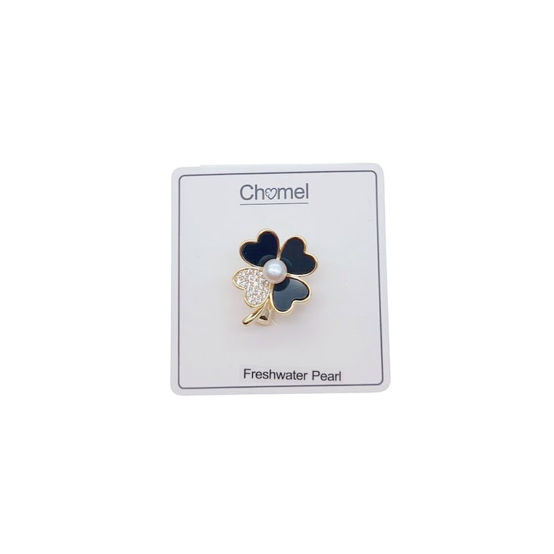 4 Leaf Clover Freshwater Pearl Brooch