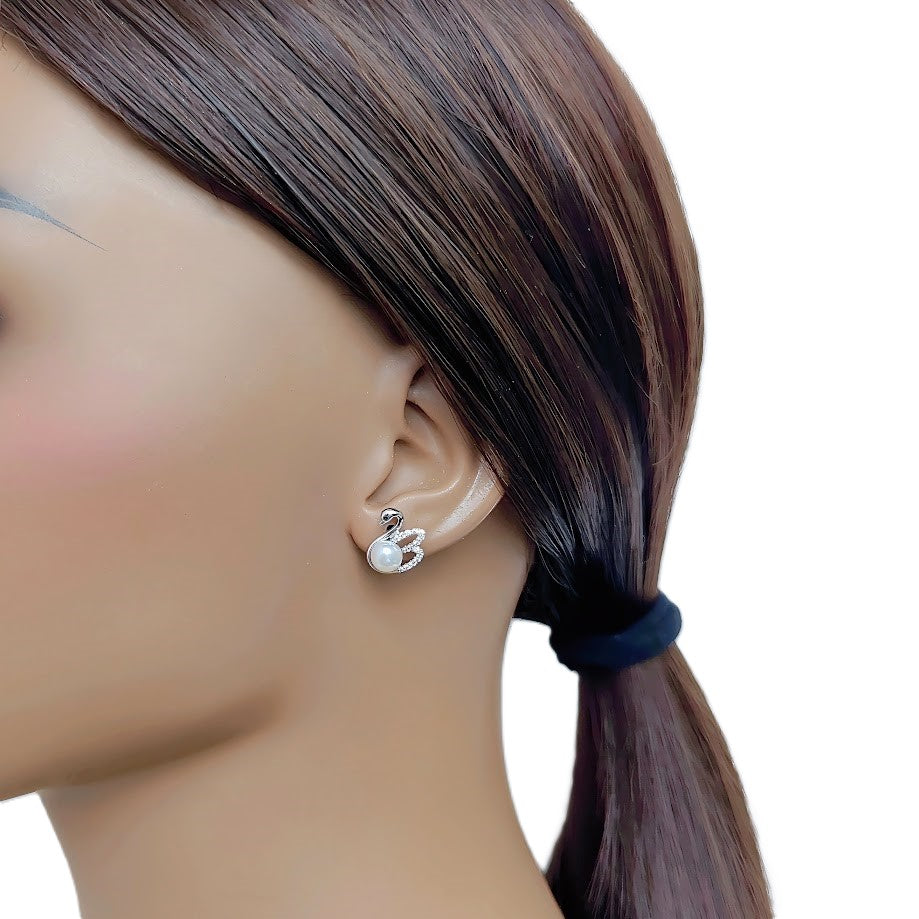 Freshwater Pearl & Cubic Zirconia Earrings