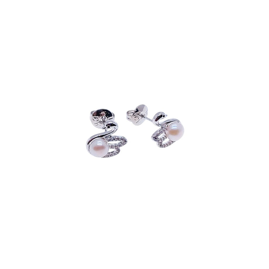 Freshwater Pearl & Cubic Zirconia Earrings