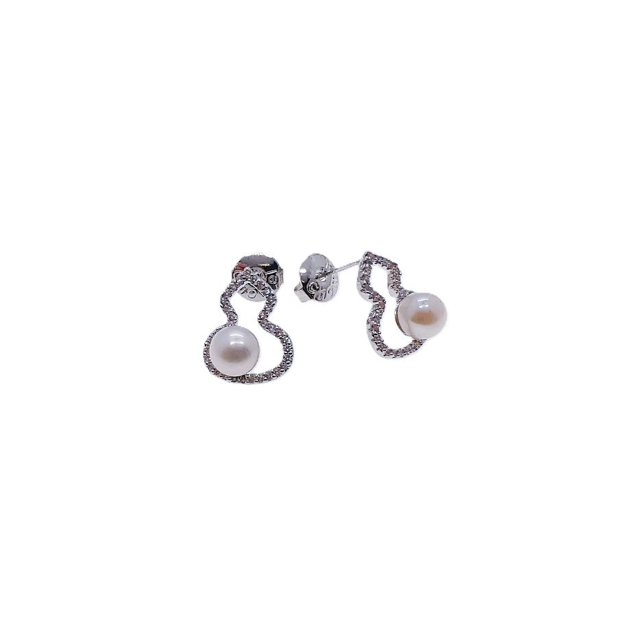 Freshwater Pearl & Cubic Zirconia Earrings